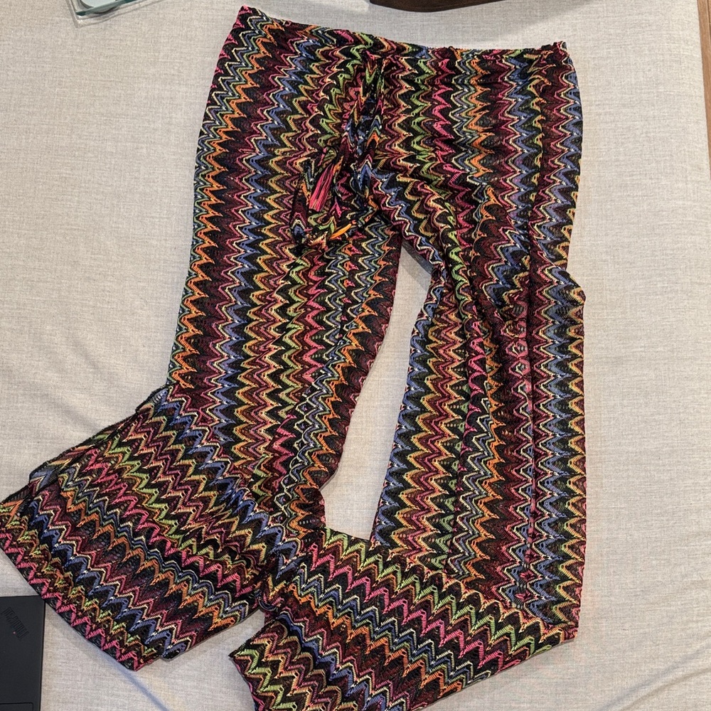 Colorful Zigzag Patterned Pants - becca
